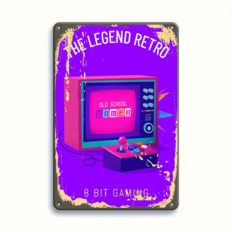 Game Retro Gaming - 레트로 8비트 게임 틴 사인 -