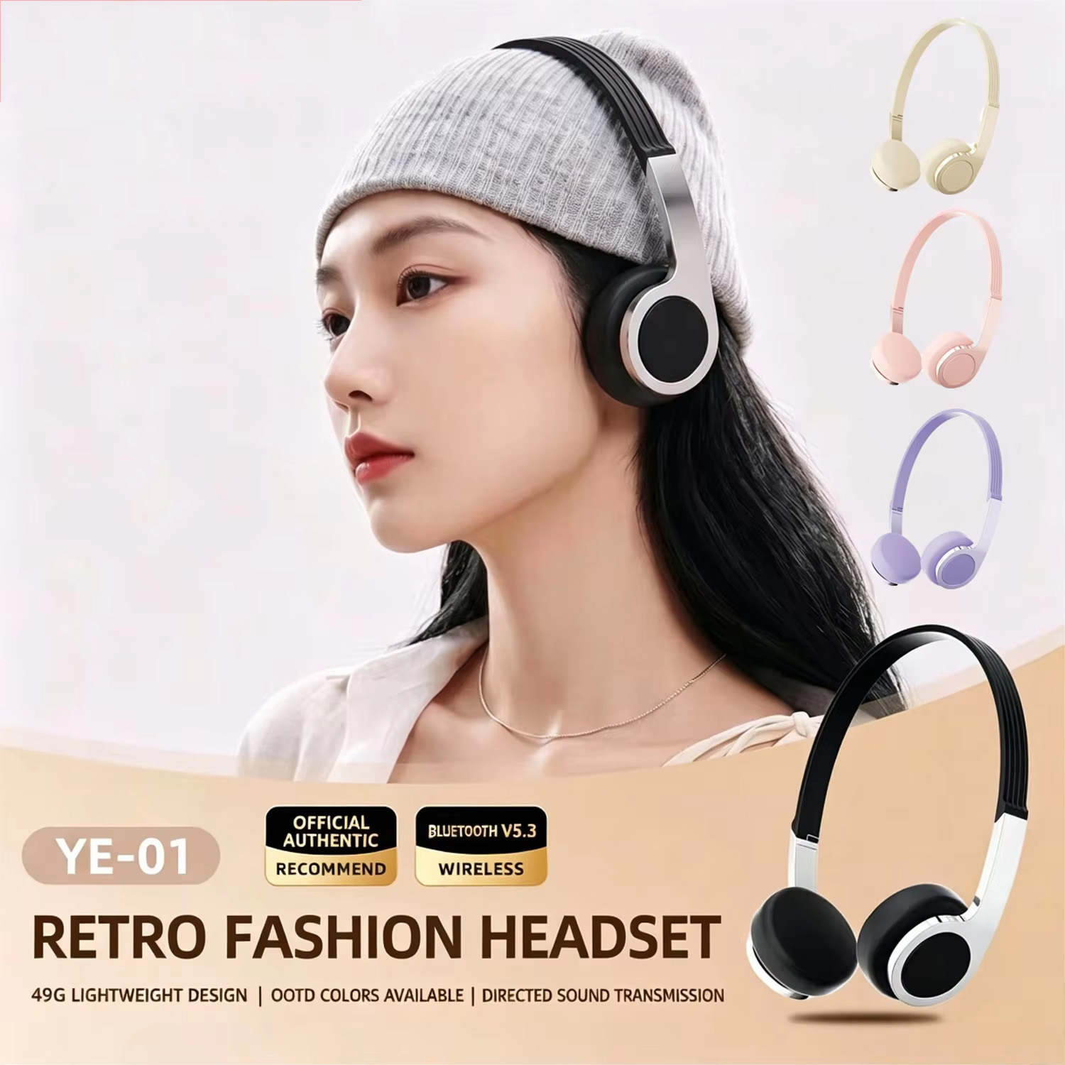 Retro Gaming Cables - 뉴 레트로 컴팩트 오버이어 블루투스 헤드폰,