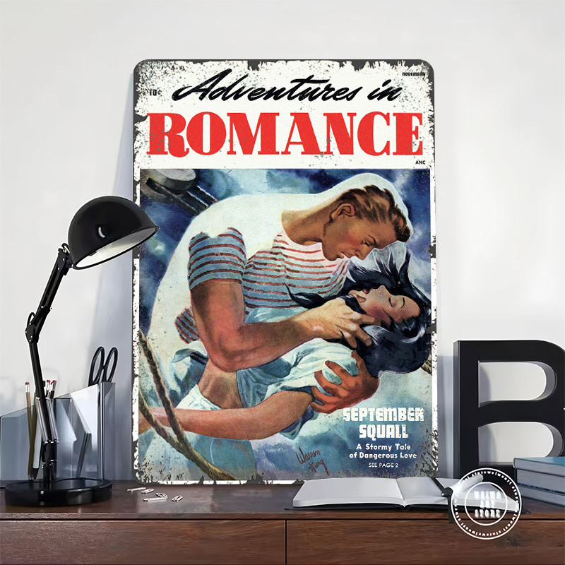 로맨스의 모험 양철 포스터 맞춤형 벽 예술 빈티지 레트 - Retro Gaming At 리뷰 및 가격