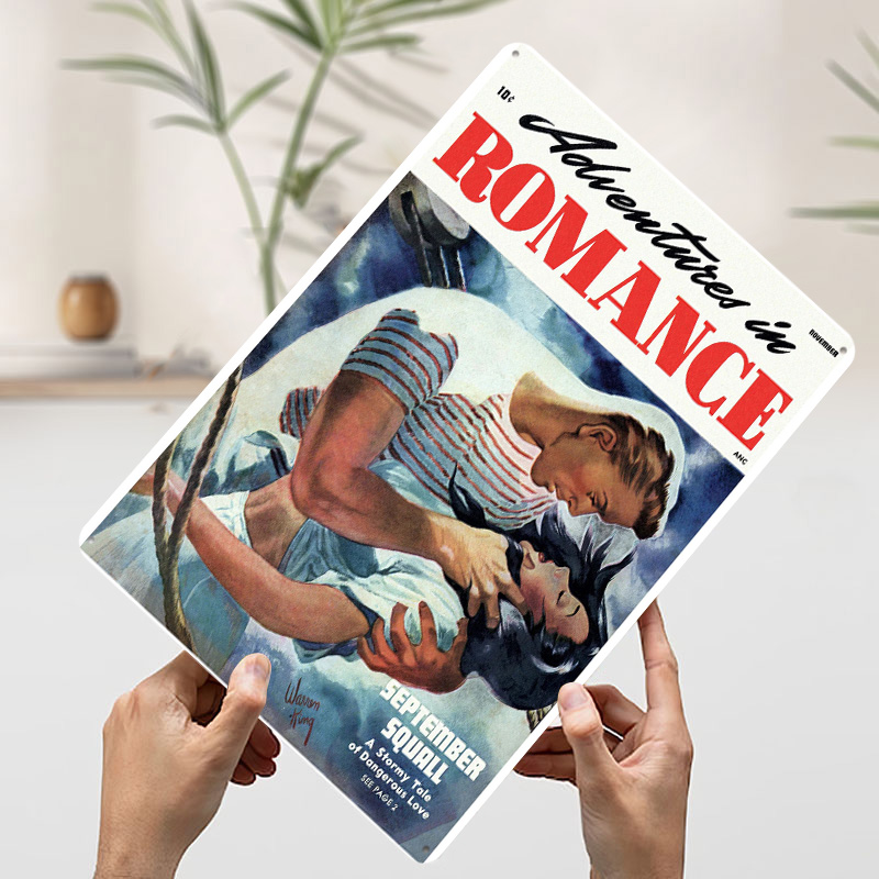 로맨스의 모험 양철 포스터 맞춤형 벽 예술 빈티지 레트 - Retro Gaming At 리뷰 및 가격