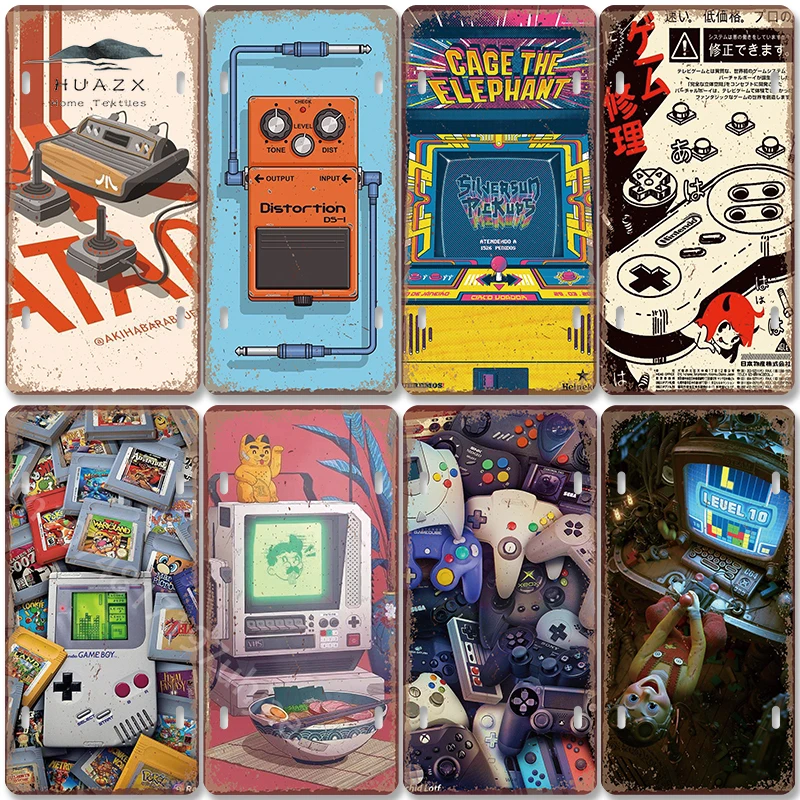 빈티지 게임 메탈 사인 레트로 게임보이 콘솔 TV 8비 - Retro Gaming Arcade Console 리뷰 및 가격