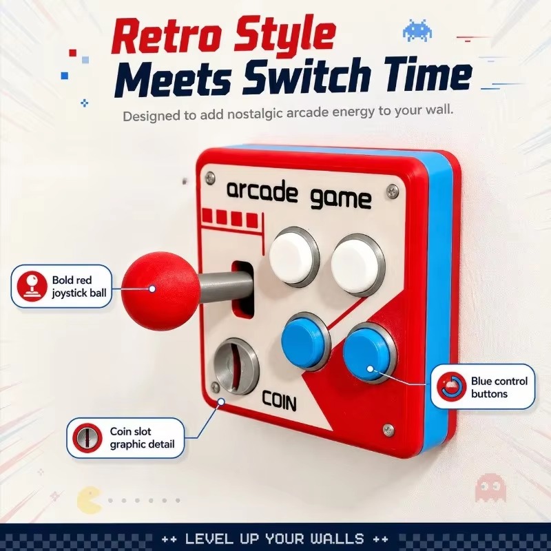 레트로 아케이드 게임 조이스틱 벽 스위치 커버, 단일  - Game Retro Gaming 리뷰 및 가격
